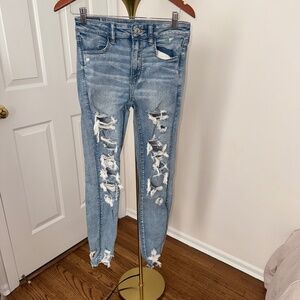 American Eagle Outfitters Light Blue Distressed Jeans